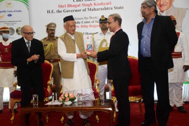 Dilip Rajgor Governor releases the book ‘Republic Coins of India’ by Dilip Rajgor